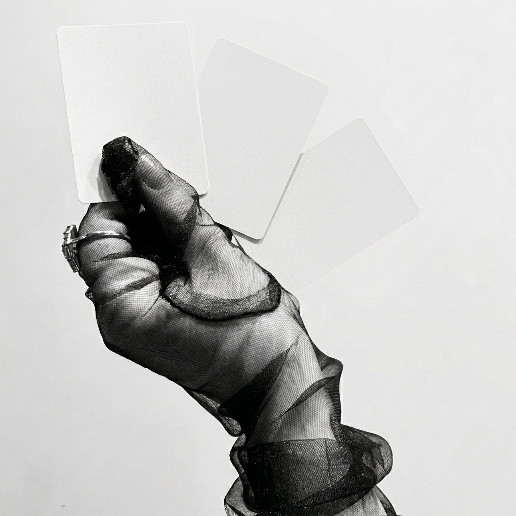 Hand holding fashion cards